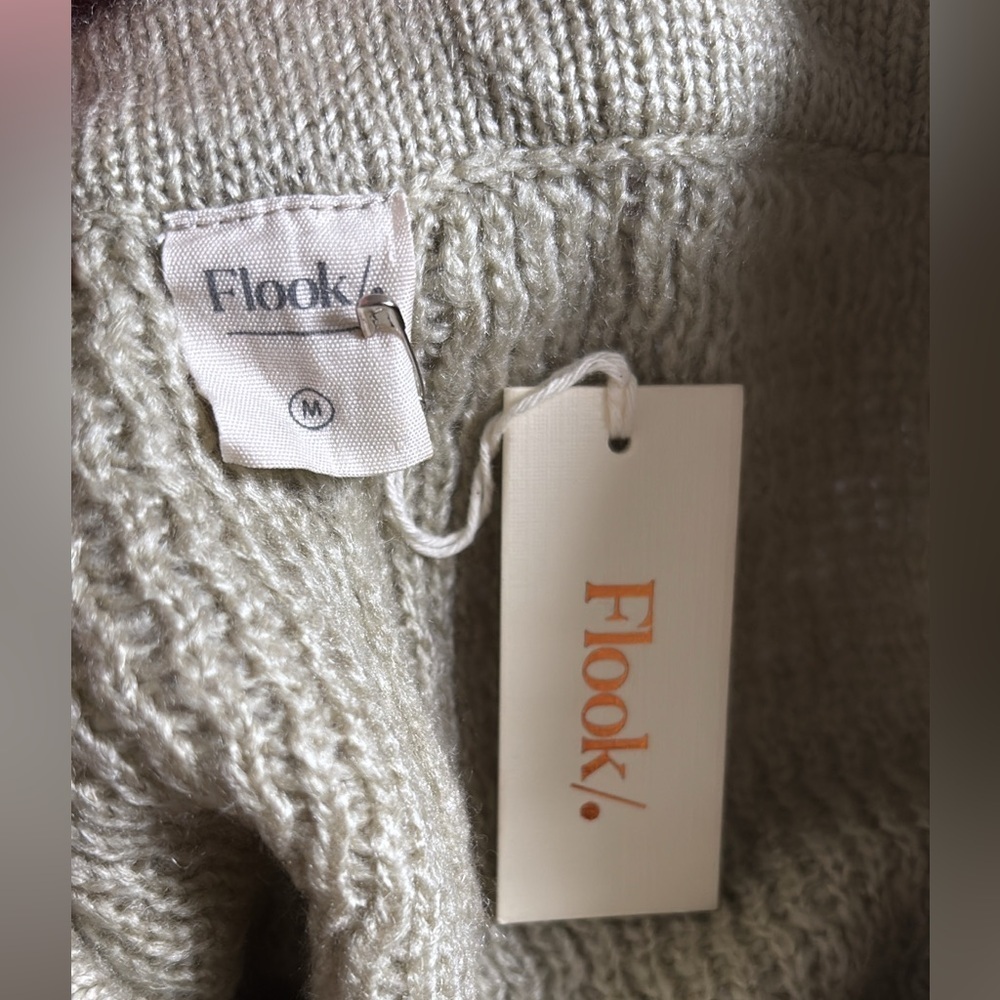 NWT Flook The Label Mohair Wool Tapered Knit Jogger Pants Tassle Medium - Picture 4 of 5